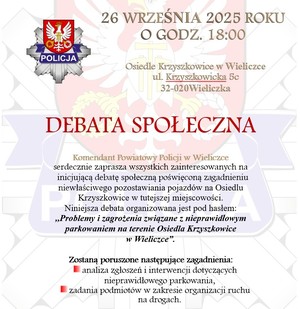 Plakat zaproszenie na debatę społeczną