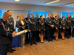 Kadra kierownicza KPP Wieliczka oraz pracownicy cywilni