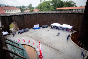 Plac tężni Solankowej podczas uroczystości Święta Policji