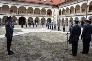 asp. szt. Dominika Półtorak w trakcie przemówienia