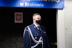 komendant wojewódzki policji, komendant główny policji i zastępca komendanta głównego podczas uroczystości 5