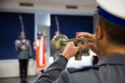 komendant wojewódzki policji, komendant główny policji i zastępca komendanta głównego podczas uroczystości 17