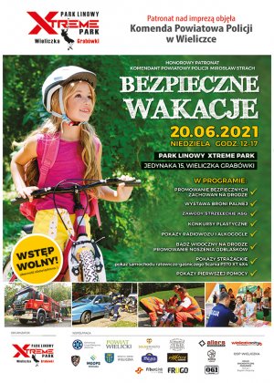 Plakat bezpieczne wakacje 2021