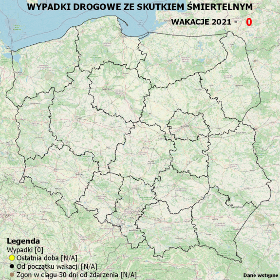 Policyjna mapa wypadków śmiertelnych