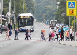 Piesi na przejściu dla pieszych