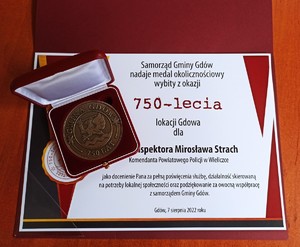 Medal z okazji 750 lecia lokacji Gdowa